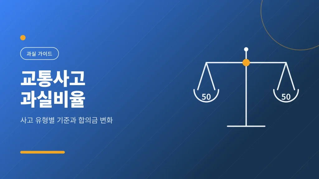 교통사고 과실비율 산정 기준과 과실비율별 합의금 변화